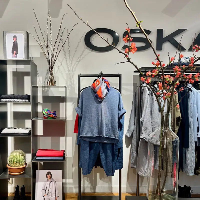 Stylish clothing display in modern boutique