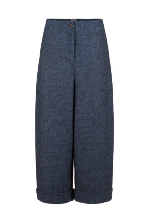 Hose 520 Blue Flanell-Fischgrat in Wollmischung