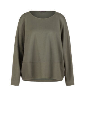 Pullover 526 Green Fischgrat Jaquard-Jersey in Viskosemischung