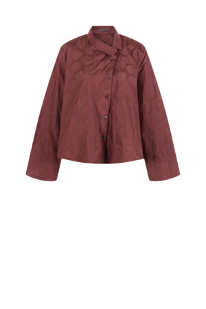 Bluse 516 Brown Punkte-Jacquard aus Recyceltem Taft