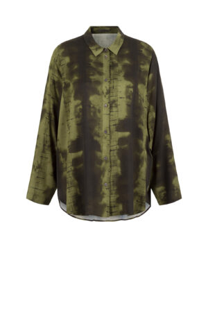 Bluse 519 Green Druck auf reiner Viskose