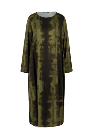 Kleid 509 Green Druck auf reiner Viskose