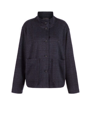 Jacke 517 Blue Glencheck Jacquard-Jersey in Viskosemischung