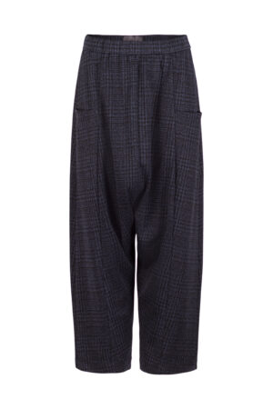 Hose 539 Blue Glencheck Jacquard-Jersey in Viskosemischung