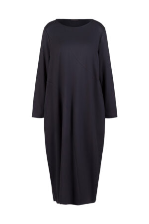 Kleid 518 Blue Fischgrat Jaquard-Jersey in Viskosemischung