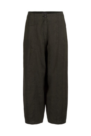 Hose 619 wash Brown Mix aus Delavé-Leinen und Baumwolle