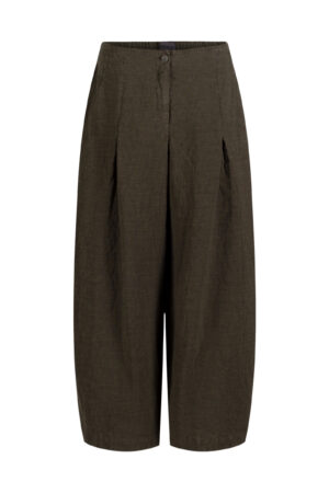 Trousers 643 Brown Linen fine stripes