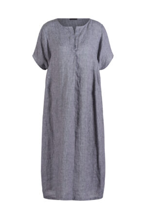 Kleid 618 Grey Leinenstreifen-Variationen
