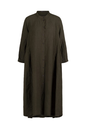 Kleid 631 Brown Leinen-Baumwoll Fil-à-Fil