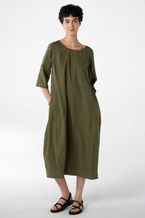 Kleid 632 Green Mikro-Twill in Baumwoll-Lyocell Mischung