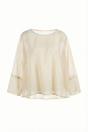 Blouse 623 Beige Lyocell ribbed fabric