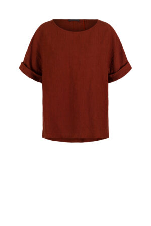 Blouse 629 Red Linen cotton fil-à-fil