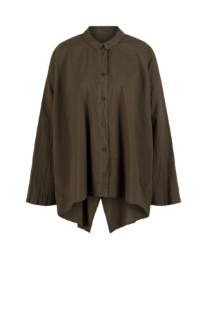 Bluse 630 Brown Baumwolle mit Mikrostreifen