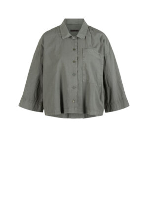 Blouse 632 Green Crinkled cotton