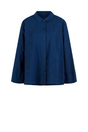Blouse 636 Blue Windowpane poplin