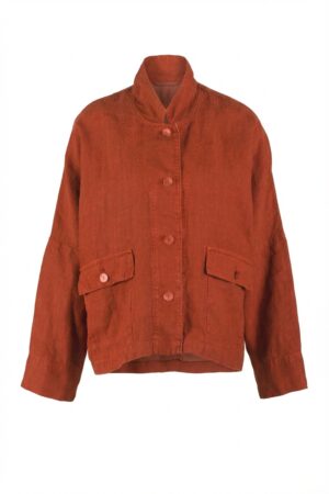 Jacket 606 Red Heavy linen
