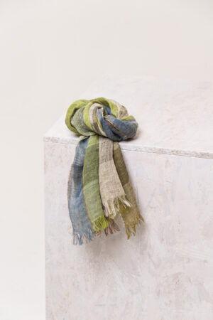 Schal 604 Green Reines Leinen