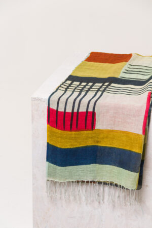 Scarf 607 Green Linen cotton blend