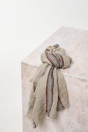 Scarf 610 Beige Linen cotton blend