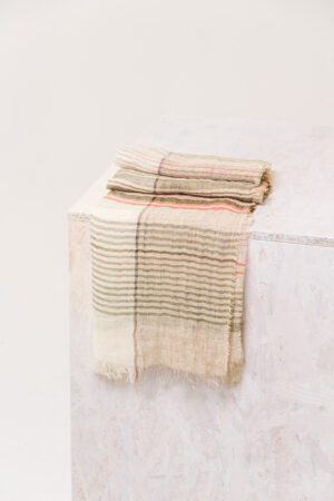 Scarf 611 Green Linen silk blend