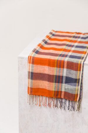 Scarf 613 Grey Linen cotton blend
