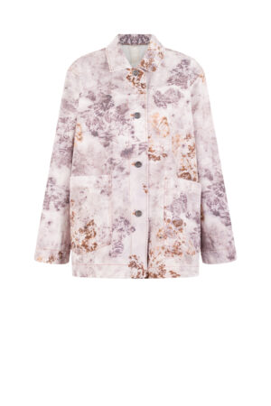 Jacke 504 wash Grey ""Botanical""-Print auf Baumwoll Twill"