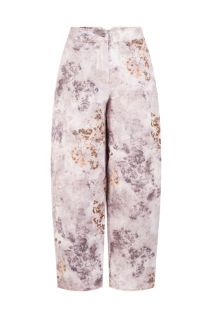 Hose 507 wash Grey ""Botanical""-Print auf Baumwoll Twill"