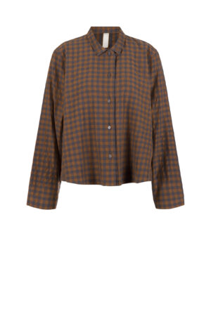 Bluse 508 wash Brown Baumwoll-Lyocell Mischung