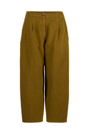 Trousers 605 Brown Chevron cotton hemp