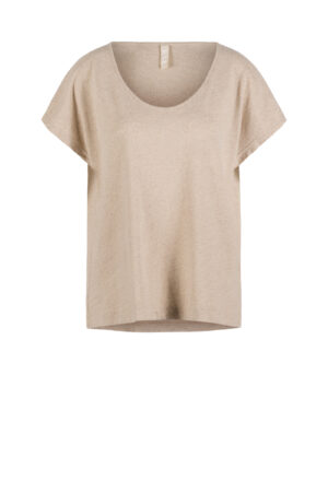 Shirt 605 Beige Hemp cotton jersey