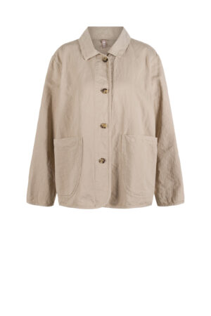 Jacket 603 Beige Chevron cotton hemp