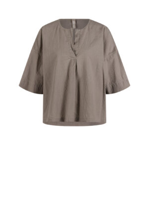 Blouse 609 Beige Micro check on cotton