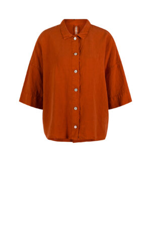 Blouse 611 Red Lyocell linen blend