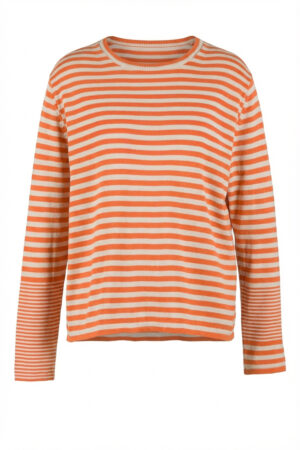 Pullover 601 Red Organic cotton with stripes