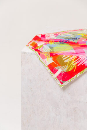 Scarf 604 Red Cotton silk blend