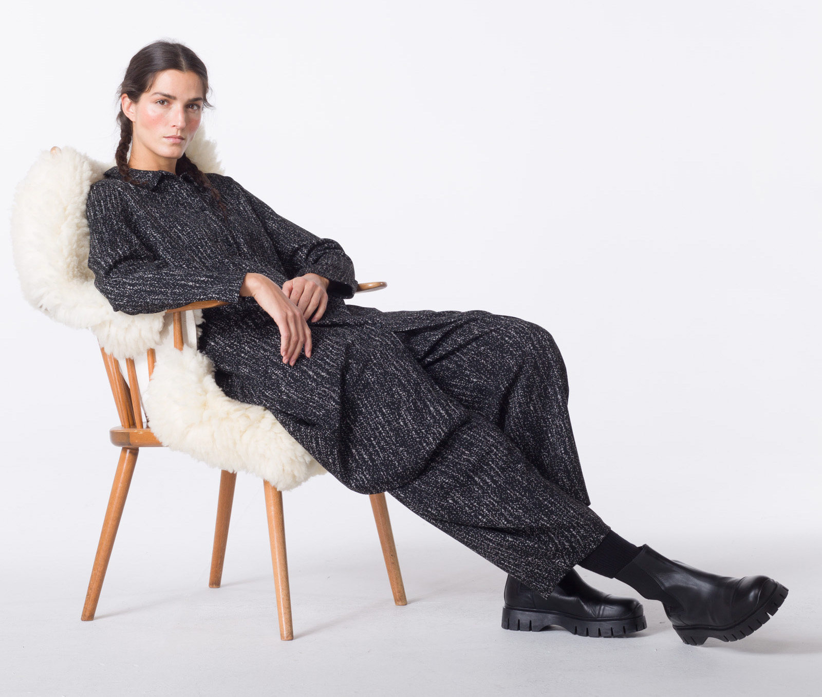 OSKA Outfit aus Jacquard-Jersey in Tweed-Optik